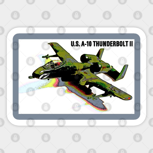 U.S. A-10 Thunderbolt II Warthog (Green Camo) Sticker by Busybob